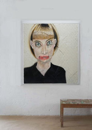 Jane | Moderne expressive Ölmalerei 120x110x5cm Kunst Atelier Mark Hellbusch 