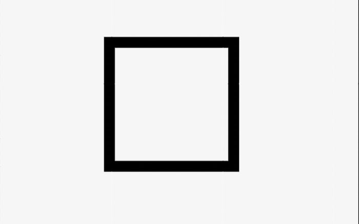 Schwarzer quadratischer Rahmen als Symbol für quadratische Gemälde und abstrakte Kunst im Quadrat