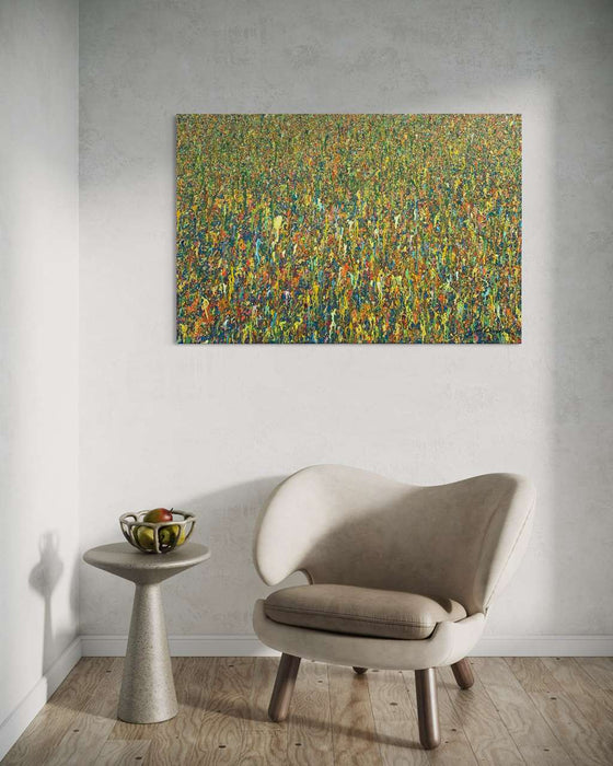 Claim 156 – Großformatige abstrakte Malerei mit vertikaler Farbbewegung