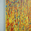 Abstrakte Kunst Claim 163 (Seite), warme leuchtende Farbstruktur, Acryl und Lack auf Leinwand, 100x120 cm, Atelier Hellbusch