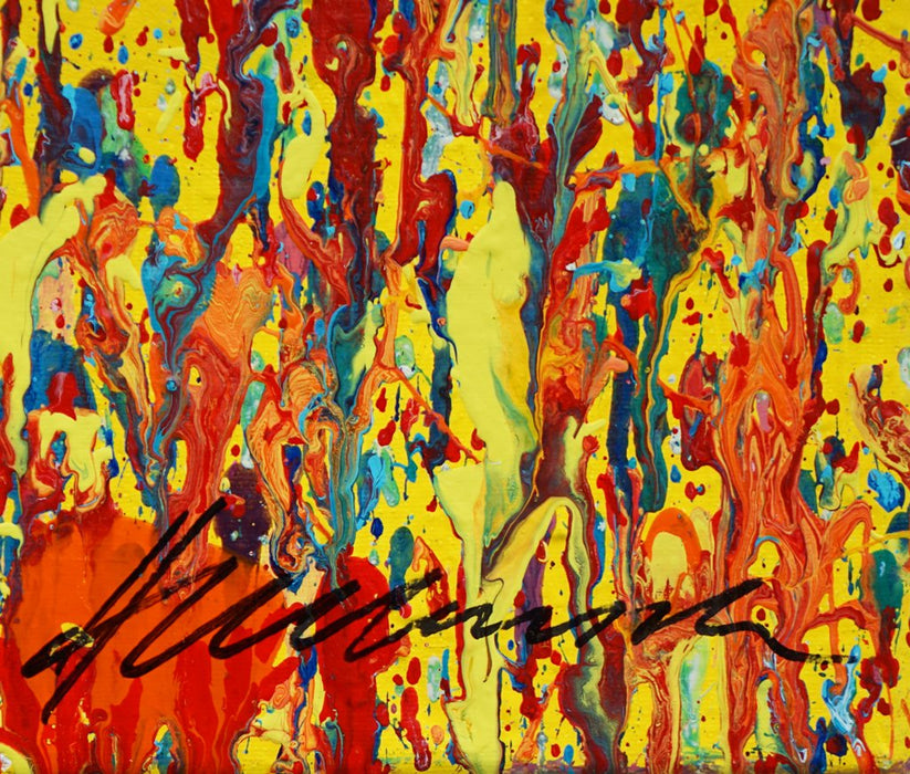 Signatur auf dem abstrakten Gemälde Claim 163, Atelier Hellbusch