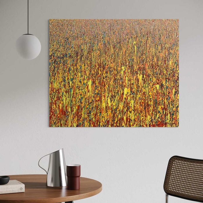 Abstraktes Gemälde Claim 163 in modernem Raum präsentiert, zeitgenössische Kunst, Atelier Hellbusch