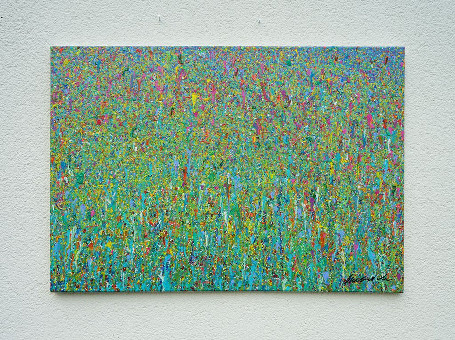 Abstraktes Gemälde in sanften Blautönen von Mark Hellbusch, Acryl auf Leinwand, 70x100 cm, Unikat 2026