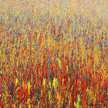 Abstrakte Kunst in Rot, Claim 161, Acryl und Lack auf Leinwand, 100x120 cm, Atelier Hellbusch