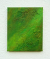 "Achim", 30x24 cm, 2026: abstraktes Gemälde mit grünen Farben auf Leinwand und strukturierter Oberfläche. Künstler Mark Hellbusch