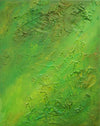 "Achim", 30x24 cm, 2026: abstraktes Gemälde mit grünen Farben auf Leinwand und strukturierter Oberfläche. Künstler Mark Hellbusch