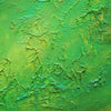 "Achim", 30x24 cm, 2026 (Nahaufnahme): abstraktes Gemälde mit grünen Farben auf Leinwand und strukturierter Oberfläche. Künstler Mark Hellbusch