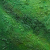 "Alex", 30x24 cm, 2025 (Nahaufnahme): abstraktes Gemälde von Mark Hellbusch in grünen Farben auf Leinwand mit dichter strukturierter Oberfläche