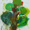 Baum VI (Ausschnitt) – großes grünes Baum-Gemälde in expressiver Ölmalerei aus der Serie Schmiertafel von Mark Hellbusch