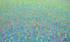Abstrakte Kunst „Claim 136“, farbenprächtige Malerei auf Leinwand in Blau und Grün, Mischtechnik, Atelier Hellbusch
