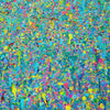 Abstrakte Kunst „Claim 136“ (Ausschnitt), farbenprächtige Malerei auf Leinwand in Blau und Grün, Mischtechnik, Atelier Hellbusch