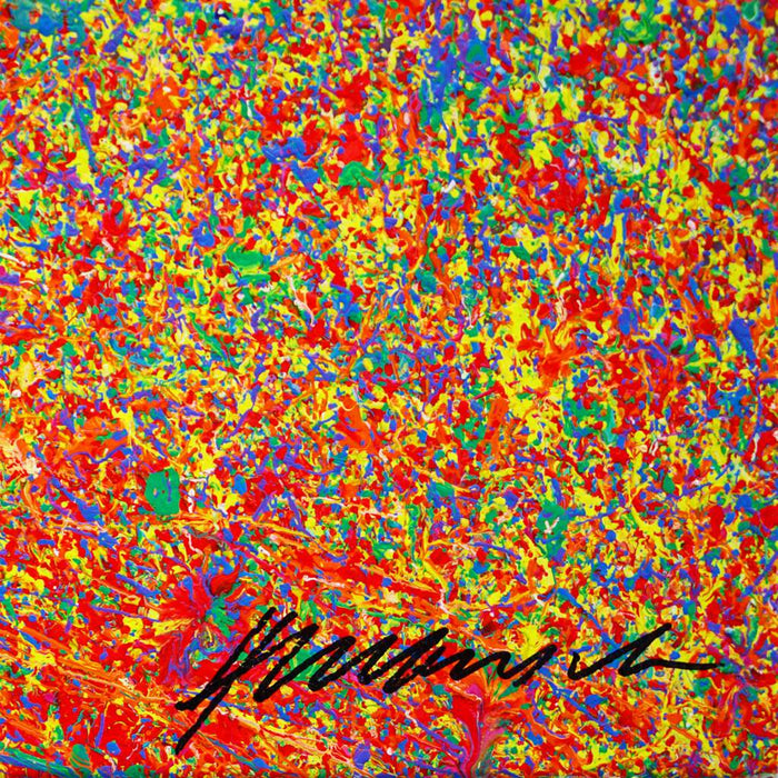 Signatur auf dem abstrakten Gemälde Claim 165, Atelier Hellbusch