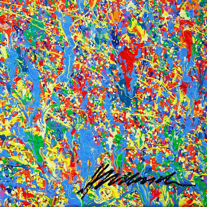 Abstraktes Gemälde "Claim 173" (Sig) aus der Reihe "Organic Grounds"  mit leuchtender, expressiver Farbstruktur, Acryl und Lack auf Leinwand, zeitgenössische Kunst, Atelier Hellbusch.