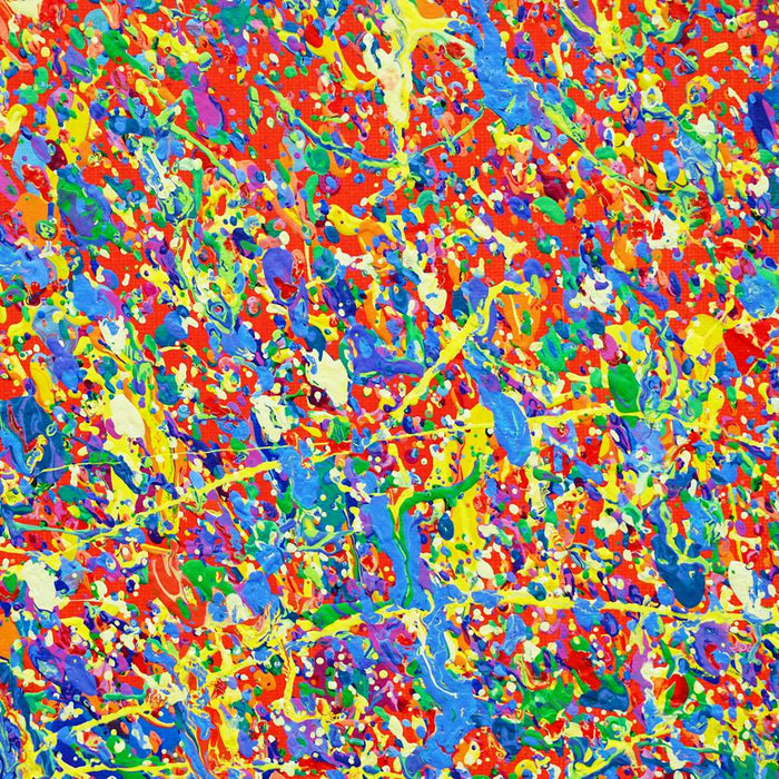 Abstraktes Gemälde "Claim 173" (Close up) aus der Reihe "Organic Grounds"  mit leuchtender, expressiver Farbstruktur, Acryl und Lack auf Leinwand, zeitgenössische Kunst, Atelier Hellbusch.