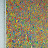 Abstrakte Kunst „Claim 174“ (Seitenperspektive) mit dichter, farbintensiver Struktur in Blau und Multicolor, Mischtechnik auf Leinwand, Atelier Hellbusch