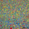 Abstrakte Kunst „Claim 177“ (Ausschnitt) farbstark und einzigartig mit dichter Struktur in Blau und Multicolor, Mischtechnik auf Leinwand. Künstler Mark Hellbusch