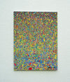 Abstrakte Kunst „Claim 177“ (in situ) farbstark und einzigartig mit dichter Struktur in Blau und Multicolor, Mischtechnik auf Leinwand. Künstler Mark Hellbusch