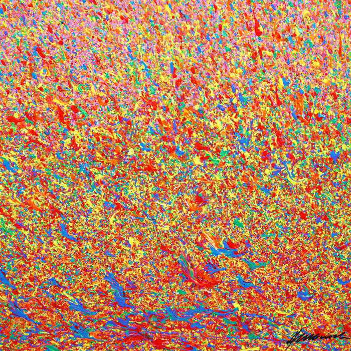 Luxuriöses abstraktes Wandbild Claim 178, farbintensive Struktur, Acryl und Lack auf Leinwand, 80x60 cm, Atelier Hellbusch