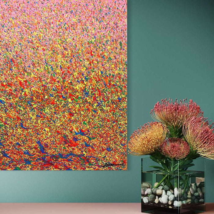 Abstraktes Wandbild Claim 178 in modernem Interieur, luxuriöse Kunst, Atelier Hellbusch