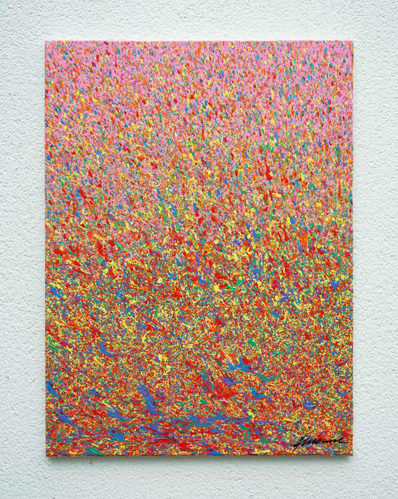 Luxuriöses abstraktes Wandbild Claim 178, farbintensive Struktur, Acryl und Lack auf Leinwand, 80x60 cm, Atelier Hellbusch