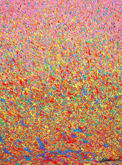 Luxuriöses abstraktes Wandbild Claim 178, farbintensive Struktur, Acryl und Lack auf Leinwand, 80x60 cm, Atelier Hellbusch