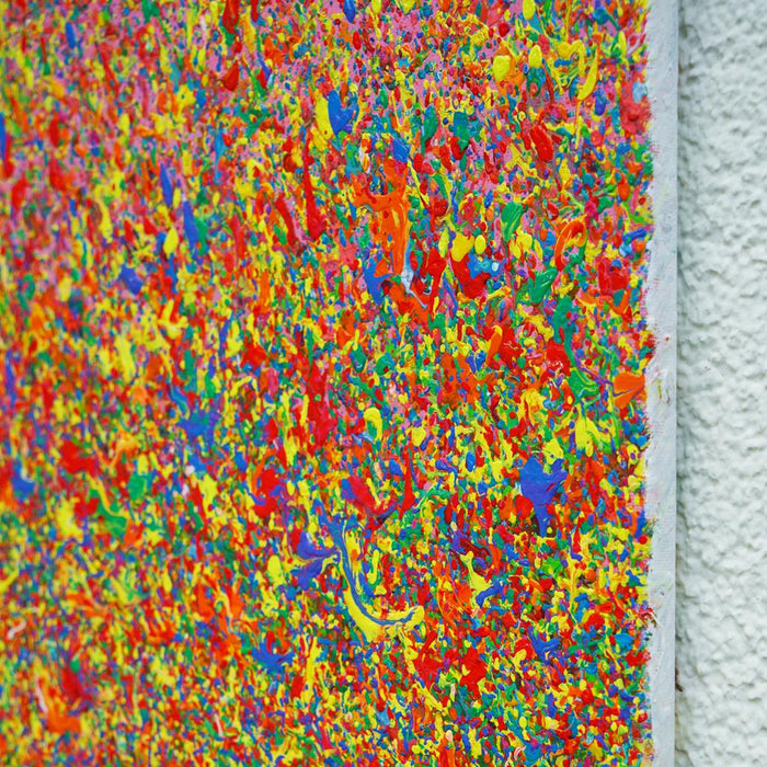 Detailansicht (Seite) Claim 178, abstrakte farbintensive Oberfläche mit feinen Strukturen, Atelier Hellbusch