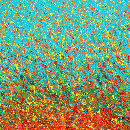 Exklusive abstrakte Farbkomposition Claim 181, Acryl und Lack auf Leinwand, 80x60 cm, Atelier Hellbusch