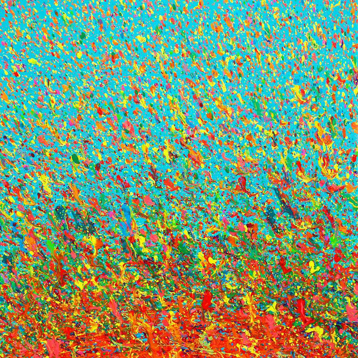 Exklusive abstrakte Farbkomposition Claim 181, Acryl und Lack auf Leinwand, 80x60 cm, Atelier Hellbusch