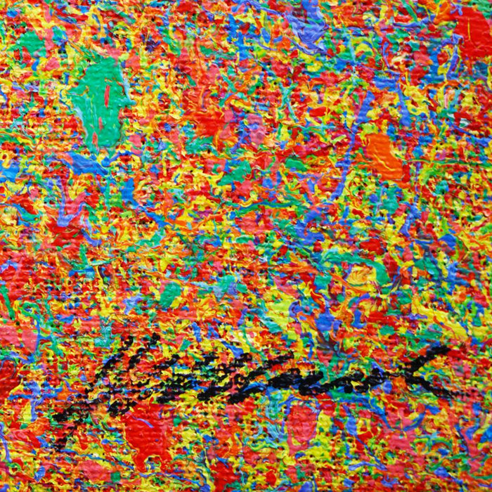 Signatur auf dem abstrakten Gemälde Claim 184, Atelier Hellbusch