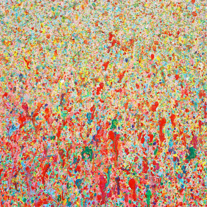 Leuchtendes abstraktes Gemälde Claim 186, Acryl und Lack auf Leinwand, 70x50 cm, Atelier Hellbusch