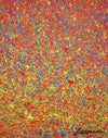 Abstrakte Kunst „Claim 191“, modernes Gemälde als farbstarkes Unikat in Rot und Gelb, Mischtechnik auf Leinwand. Künstler: Mark Hellbusch.