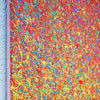 Abstrakte Kunst „Claim 191“ (Ausschnitt, Seitenperspektive), modernes Gemälde als farbstarkes Unikat in Rot und Gelb, Mischtechnik auf Leinwand. Künstler: Mark Hellbusch.