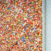 Abstrakte Kunst „Claim 202“ (Seitenperspektive) mit dichter, farbintensiver Struktur in Rot, Orange und Multicolor, Acryl und Lack auf Leinwand, Atelier Hellbusch