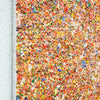 Abstrakte Kunst „Claim 202“ (Seitenperspektive) mit dichter, farbintensiver Struktur in Rot, Orange und Multicolor, Acryl und Lack auf Leinwand, Atelier Hellbusch