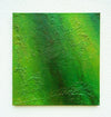 "Clara", 46x48cm,2026: Abstrakte Kunst von Mark Hellbusch in grünen Farben auf Leinwand mit feiner strukturierter Oberfläche.