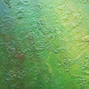 "Clara", 46x48cm,2026 (Ausschnitt): Abstrakte Kunst von Mark Hellbusch in grünen Farben auf Leinwand mit feiner strukturierter Oberfläche.