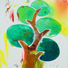 Baum IV (Ausschnitt) – grüner Baum in expressiver Ölmalerei aus der Serie Schmiertafel, zeitgenössische Kunst von Mark Hellbusch