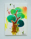 Baum IV (in situ) – grüner Baum in expressiver Ölmalerei aus der Serie Schmiertafel, zeitgenössische Kunst von Mark Hellbusch