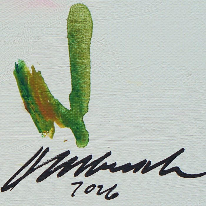 Baum IV (Ausschnitt, Sig) – grüner Baum in expressiver Ölmalerei aus der Serie Schmiertafel, zeitgenössische Kunst von Mark Hellbusch