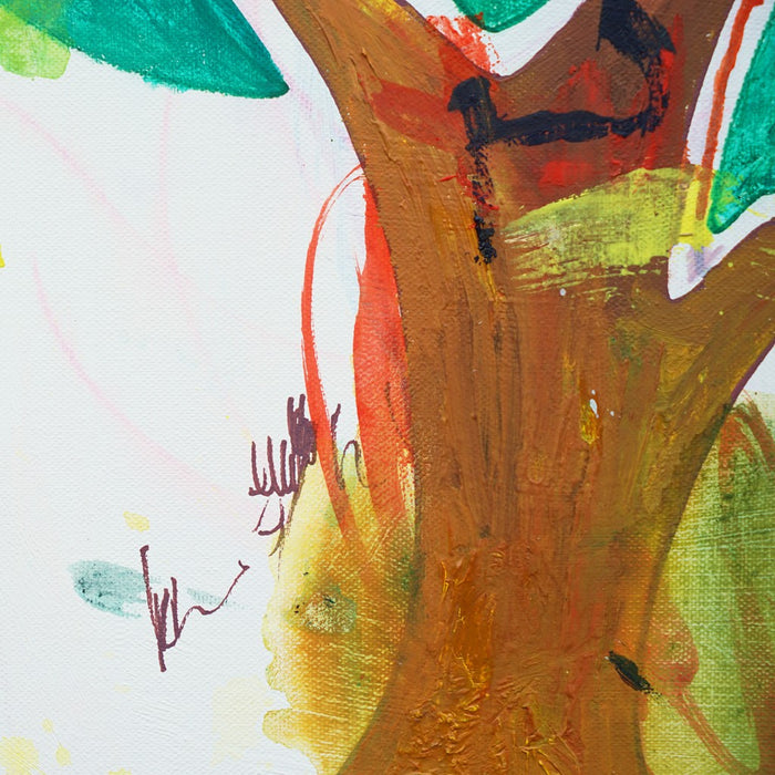 Baum IV (Ausschnitt) – grüner Baum in expressiver Ölmalerei aus der Serie Schmiertafel, zeitgenössische Kunst von Mark Hellbusch