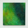 Abstraktes Gemälde „Edward“ (90 × 90 cm, 2022) – grüne zeitgenössische Malerei mit organischen Strukturen und Tiefe auf Leinwand. Atelier Hellbusch
