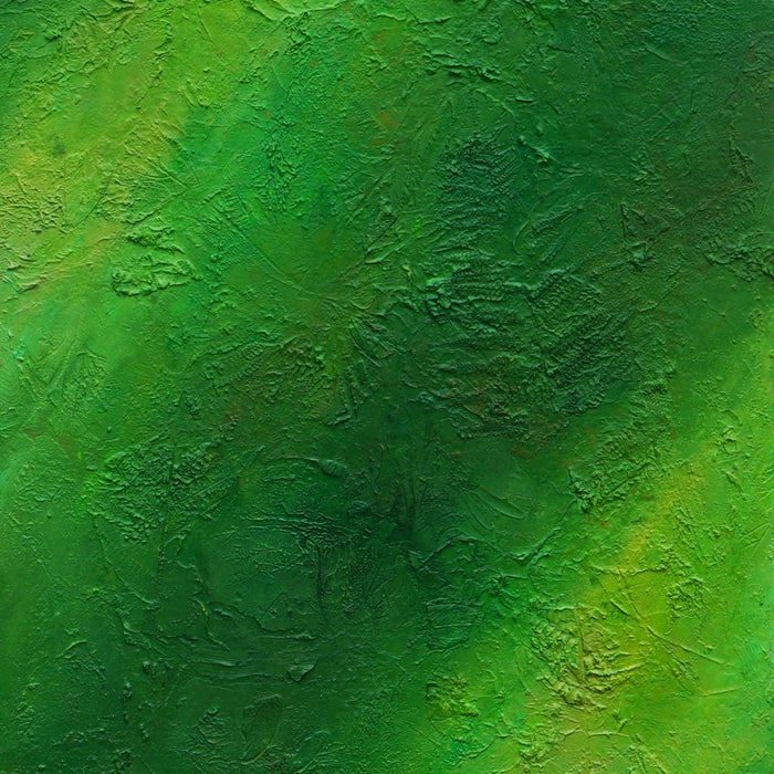 "Jack", 60x80cm,2026: moderne Kunst von Mark Hellbusch in grünen Farben auf Leinwand mit tiefer strukturierter Oberfläche.