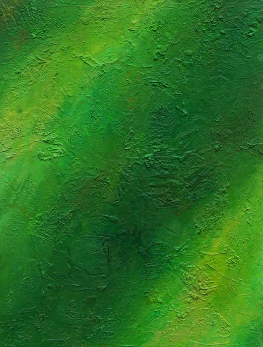 "Jack", 60x80cm,2026: moderne Kunst von Mark Hellbusch in grünen Farben auf Leinwand mit tiefer strukturierter Oberfläche.