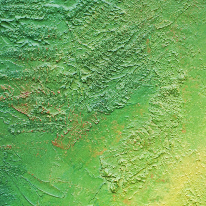 "Jack", 60x80cm,2026 (Ausschnitt): moderne Kunst von Mark Hellbusch in grünen Farben auf Leinwand mit tiefer strukturierter Oberfläche.