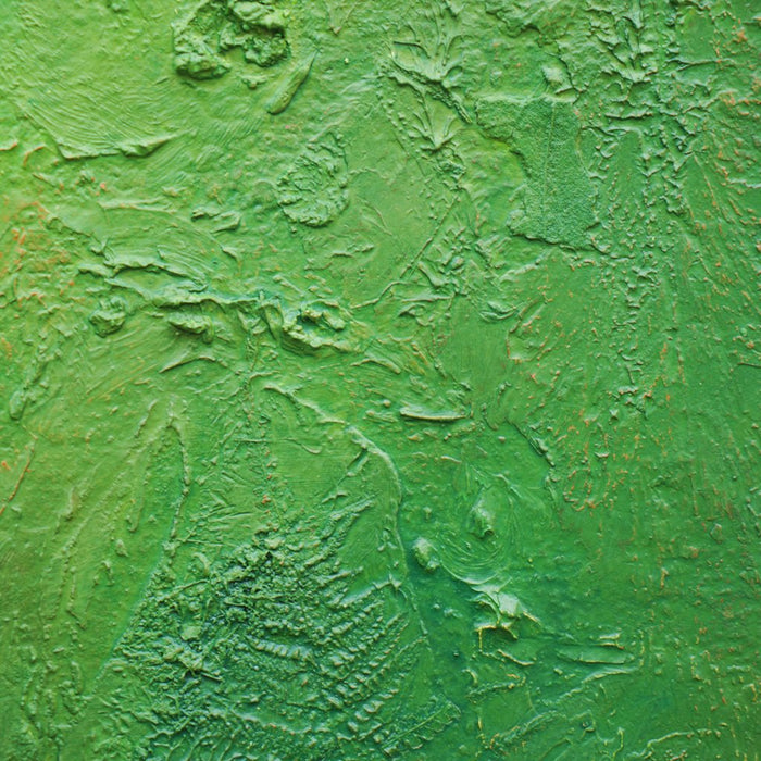 "Jack", 60x80cm,2026 (Ausschnitt): moderne Kunst von Mark Hellbusch in grünen Farben auf Leinwand mit tiefer strukturierter Oberfläche.