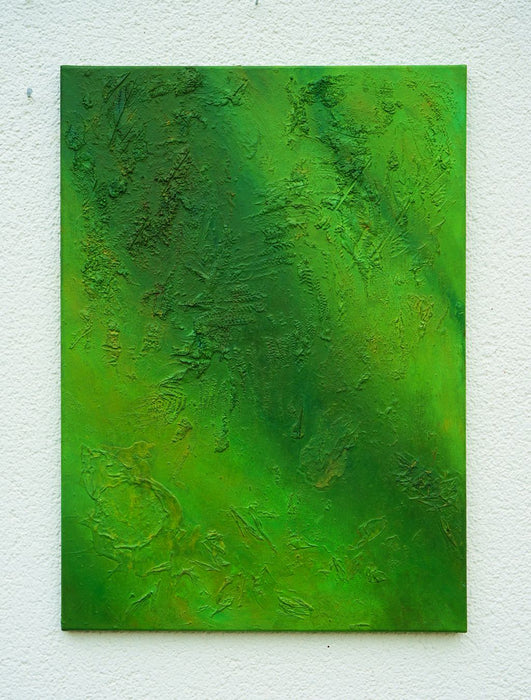 Melanie – Kunst in Grün auf Leinwand