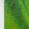 "Melanie", 50x70 cm, 2026 (Seitenansicht): Kunst in Grün auf Leinwand von Mark Hellbusch mit organischen Strukturen und tiefer Farbschichtung