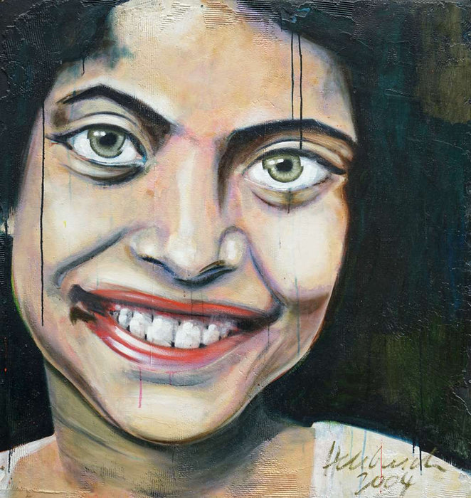 Olivia | modernes, expressives Gemälde auf großformatige Leinwand 150x140cm - Künstler Mark Hellbusch