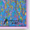 Buntes Gemälde „RE 17“ (Nahaufnahme) mit unzähligen farbigen Punkten auf 100x140 cm Leinwand. Teil der Serie „Reste eines Experiments“, inspiriert von „Organic Grounds“. Entstanden 2024, Künstler Mark Hellbusch