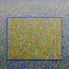 Großformatiges Gemälde „RE 18“ mit dichten Farbverläufen und Farbpunkten, 90x120 cm. Entstanden 2024. Teil der Serie „Reste eines Experiments“. Kostenfreier Versand. Künstler Mark Hellbusch